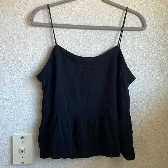 Loft black spaghetti strap peplum blouse - Picture 1 of 5